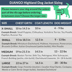 DJANGO Highland Dog Jacket & Raincoat – Water-Repellent, Lined Dog Coat with Hood, Adjustable Fit & Harness Hole – Lightweight Rain & Wind Jacket for Small & Medium Dogs up to 30 lbs (Olive, Large)