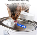uahpet Wireless Cat Water Fountain Stainless Steel Pro, External Pump Battery Operated Pet Waterer, Dog Drinking Dispenser with Water Level Window, 67oz/2L