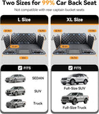 Rorhxia Dog Seat Cover for Backseat, [Ultimate Safe, Comfortable and Large Space] Waterproof 600D Heavy Duty Dog Car Hammock, Release Passenger Seats, Fits Sedan/SUV/Truck, Large Dog Friendly, L