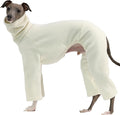 D Doggy Star Italian Greyhound Clothes Sweater Fleece Basic Onesie Whippet for Dog Turtleneck Outfits Coat (2XL,FLCE Ivory)