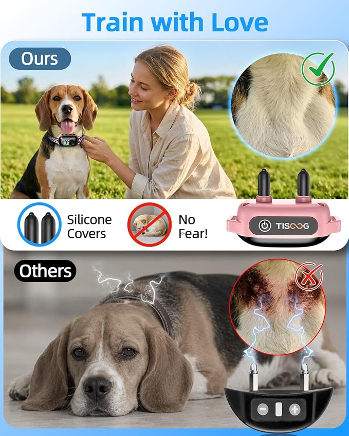 3300ft Dog Shock Collar with Remote Control, IPX7 - Pink | 4 Training Modes, Security Lock, Extremely Long Battery Life, Waterproof, Rechargeable E-Collar for Small Medium Large Dogs