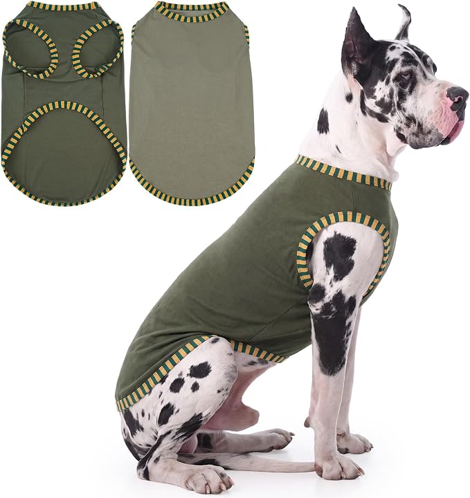 IECOii 2 Pack Dog Surgery Recovery Shirt Sleeveless Lightweight Dog Tshirt | T-Shirts with Stretch Fit,Gentle on Sensitive Skin,Anti-licking for Hot Spots,Shedding Control Tee,For Small to Giant Dogs
