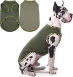 IECOii 2 Pack Dog Surgery Recovery Shirt Sleeveless Lightweight Dog Tshirt | T-Shirts with Stretch Fit,Gentle on Sensitive Skin,Anti-licking for Hot Spots,Shedding Control Tee,For Small to Giant Dogs