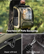 Pecute Cat Backpack Carrier,Large Space Dog Bubble Backpack,Ergonomic,Green | Bubble Transparent Window,Sunshade Curtain,Safety Rope,Sturdy,Large Mesh for Breathability,Suitable for Outdoor,Vet