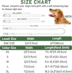 ZALER Dog Collar and Leash Set, Waterproof Adjustable Odor Proof Pet Collars Leashes Easy to Clean, 6FT Dog Leash with 2 Hooks for Large, Medium Small Dogs (XS, Green)