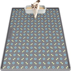 Silicone Cat Litter Mat 40" x 28" Cat Mat for Litter Box, Dark Grey | Extra Large Litter Box Mat, Waterproof Cat Litter Trapping Mat, Non-slip, Leakproof Kitty Litter Mat with Bone Pattern
