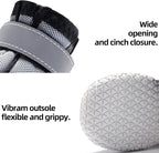 Hcpet Dog Boots for Large Dogs, Dog Shoes for Winter Snow Hot Pavement, Paw Protector Dog Booties Designed for Comfort and Breathability, Outdoor Booties for Small Medium Dogs for Hiking Grey Size 5