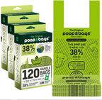 The Original Poop Bags® Dog Waste Bags with Handles - Heavy-Duty & Leak-Proof, USDA Certified 38% Plant-Based, Unscented, Easy Tie-Handle Poop Bags for All Size Dogs (360 Count)