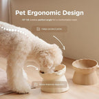 Elevated Dog Bowls, Raised Dog Bowl | Premium Food-Grade Silicone Material, Dog Bowls elevated, Quiet Dog Bowl for Noise-Sensitive Dogs, Non slip (Ivory)