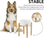 Havniva Dog Bowls Elevated, Ceramic Dog Food and Water Bowl | 8.3” Raised Dog Food Bowl, Elevated Dog Bowls with Bamboo Stand, Non-Slip Dog Water Bowl for Large Dog, Large Capacity
