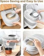 20-50 Lbs Airtight Food Storage Container Wheels,Collapsible Rice Container | Flour Storage Container with Double Airtight Seal,Rice Storage Container with Magnetic Lid,Keep Fresh for Pet Food,Rice,Flour