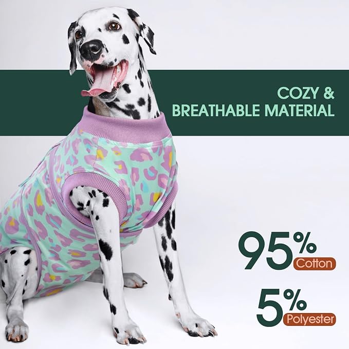Kuoser Dog Recovery Suit After Surgery, Spay Neuter Surgical Suit for Dogs | Post Surgery Anti-Licking Dog Onesie Protects Wounds and Incisions, E-Collar & Cone Alternative Bodysuit for Female Male Dogs