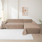 Couch Cover for 3 Cushion Sofa, Cat Scratch Proof Couch Protector Washable Sofa Covers Sectional Couch Covers for Dogs Soft L Shape Sofa Slipcover for Pets Kids, 91" x134”, Khaki