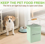 Metal Dog Food Storage Container 5~6Lbs Dog Treats Container Pet Food Storage Tin Portable Dog Food Treats Canister with Airtight Lid/Scoop-Farmhouse Style-Keep Kibble Fresh