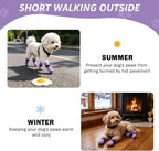 SCENEREAL Anti Slip Dog Socks to Prevent Licking Paws for Hot/Cold Pavement, Paw Protector Traction Control on Hardwood Floor, Dog Shoes Booties for Puppy Small Medium Large Senior Dogs, Purple S
