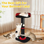 Tall Cat Scratching Post for Indoor Cats,Sisal Scratching Post(Gothic) | Cat Scratch Post with Sisal Ball, Solid Wood Cat Tower with Scratching Post and Cat Toys Mouse Hole, Goth Small Cat Tree