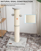 34" Cat Scratching Post with Replaceable Sisal Scratcher | Tall Cat Scratch Post for Indoor Cats adults, Sturdy and Durable Large Scratching Post, Vertical Cat Post with Hanging Balls