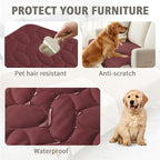 Ameritex Pet Bed Cover Dog Bed Blanket for Sofa and Furniture Waterproof New Pattern Design (40x50 Inch, Burgundy)