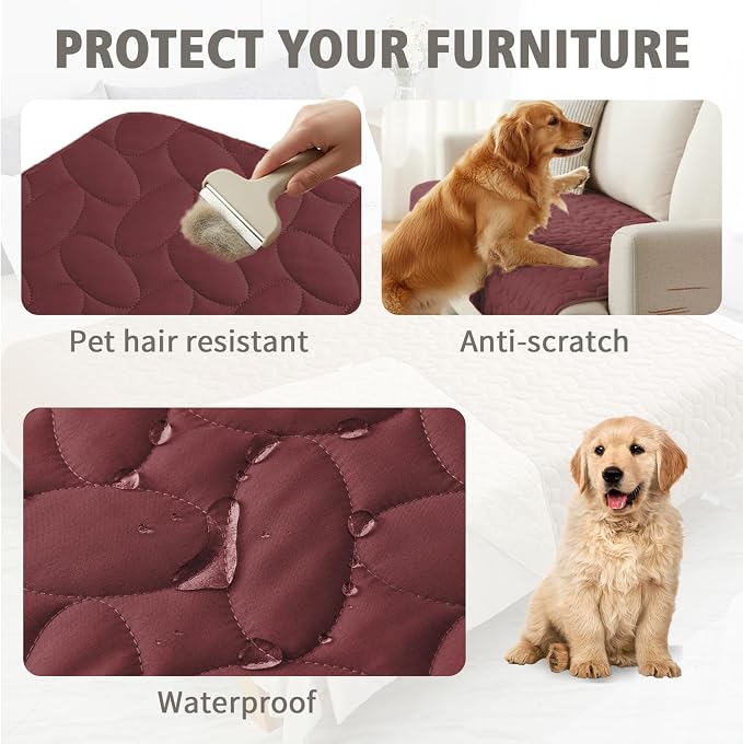 Ameritex Pet Bed Cover Dog Bed Blanket for Sofa and Furniture Waterproof New Pattern Design (40x50 Inch, Burgundy)