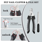 7PCS Dog Grooming Brush Kit for Shedding and Matted Fur, Self-Cleaning Slicker Brush with Undercoat Rake, Flea Comb for Long-Haired Pets, Grey