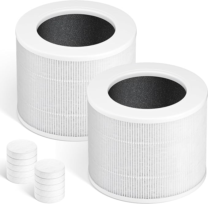 Core Mini Filter Replacement for LEVOIT Core mini-P Air Purifier，2 Pack | 2 Filter & 10 Fragrance Sponge，3-in-1High-Efficiency Materials With Activated Carbon Air Pets, Odor and Smoke