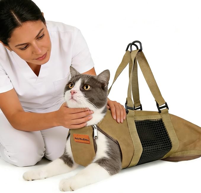 Cinf Cat Restraint Grooming Bag, Anti-Scratch Tool for Nail Trimming | Safe grooming restraint bag controls cat movement for bathing, nail trimming, injections and veterinary examinations