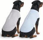 Spark Paws Sunblock Dog T-Shirt, SPF30 Protection, Lightweight Breathable Quick Dry for Dogs with Sensitive Skin - Blue & Grey (Set of 2) - 4XL