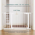 Cumbor 2 Pack 30-46" Baby Gate for Stairs, Mom's Choice Awards Winner-Auto Close Dog Gate for doorways, Easy Install Pressure Mounted Pet Gates Indoor, Easy Walk Thru Wide Safety Gate for Dog, White