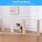 Heavy Duty Dog Playpen 32 Inch Height - Indoor Outdoor Pet Fence Enclosure for Medium and Small Dogs - Foldable Puppy Exercise Pen for Indoor and RV Camping or Yard (10 Panels, 32" H (White))