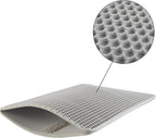 Cat Litter Mat - 24x15-Inch Waterproof Litter Box Mat with Dual-Layer Honeycomb Design for Trapping Litter - Slip-Resistant Cat Mat by PETMAKER (Gray)