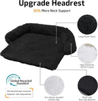 GGIB Calming Dog Bed Fluffy Plush Dog Mat for Furniture Protector with Removable Washable Cover for Large Medium Small Dogs and Cats (Small,Black)