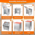 Dog Feeder - Galvanized Metal Pet Food Station for Indoor & Outdoor Use - Automatic Gravity-Fed Dispenser Suitable for Small, Medium, and Large Dog Breeds - Capacity: 25 Pounds of Dry Kibble