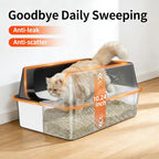 2 Pack XL Stainless Steel Litter Box with High Sides, Metal Litter Box | Extra Large Tall Wall Open Top Deep Metal Pan, Anti-Leak Non-Stick Odor Control, 2 Scoops Included