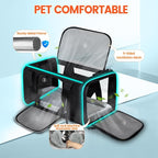 Petskd Small Pet Carrier 18"x13"x9.5" with Wheels Airline Approved, Black | for Southwest Airlines, Lockable Safety Zippers and Anti-Scratch Mesh, Pets Under 10 lbs