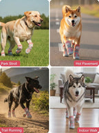 Huafly Tension Knob Dog Shoes – Twist-Lock Dog Boots & Paw Protectors for Small Medium Large Dogs,Non-Slip Sole Breathable Mesh Reflective Strap for Hiking Camping Hot Pavement & Hard Floor (Size 1)