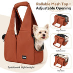 Dog Purse Carrier for Small Dogs and Cats, Soft-Sided Pet Tote Bag with 6 Large Pockets, Collapsible Travel Puppy Carrier, Fits Pets up to 13 lbs (Caramel, 15.7" L x 8" W x 11.8" H)
