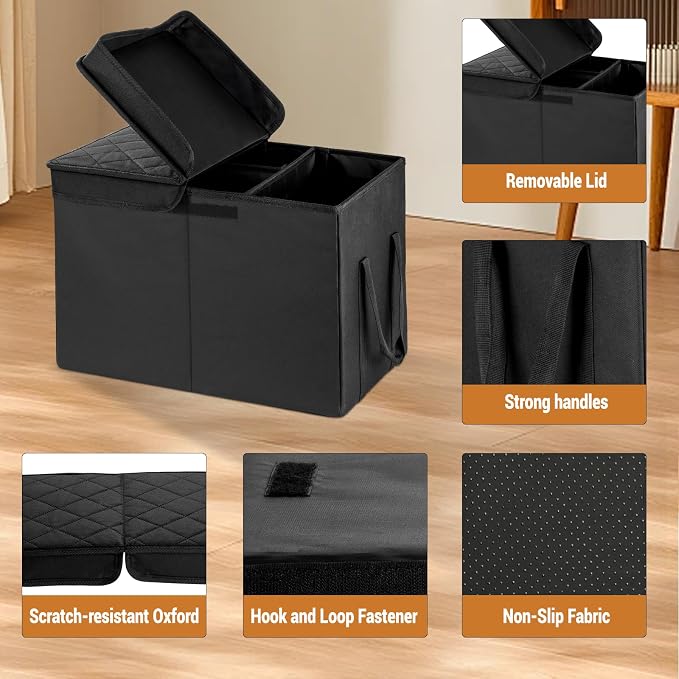 Car Seat Extender for Large Dogs, Back Seat Extender for Dogs up to 120 LBS Large Dog Extender with Storage Car Organizer Gap Filler for Front or Back Seat