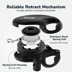 Pecute 32ft Retractable Dog Leash with Reflective Strips, 360° Tangle-Free, One-Button Control & Sturdiness Nylon Material, Long Leash Retractable with Poop Bag Holder for Medium Large Dog