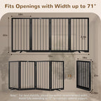 32" Extra Tall Free Standing Dog Gate Indoor, Foldable Pet Gate | for Doorways Stairs, 4-Panel Dog Fence with Support Feet for Stability, Folding Puppy Gate Easy to Carry No Drilling 72"x32"