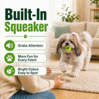 INSUM Small Tennis Balls for Dogs 6 Pack 2.0" Squeaky Dog Balls for Small Dogs