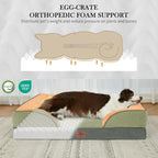 Comfort Expression Orthopedic Dog Beds for Large Sized Dog with Bolster | Waterproof Dog Couch Bed with Washable Cover & Non-Slip Bottom, Supportive Egg Crate Foam Large Pet Bed, 36x27 Inch