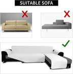 Easy-Going Reversible L-Shape Sectional Couch Cover, Small, White/White | Soft Sofa Slipcover For Dogs, Fits Left/Right Chaise Lounge Protector, Water Resistant Mat For Living Room
