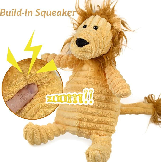 LECHONG 5Pack Dog Squeaky Plush Toys Puppy Toys Assortment Value Bundle Bulk Large Dog Teething Pet Chew Toys