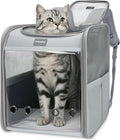 Cawypety Cat Carrier Backpack,Cat Carrier with Window Blind，Cat Backpack for Small Cats Dogs, Safety Straps, Collapsible, Breathability,Designed for Travel, Hiking, Outdoor,Car