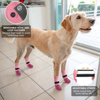 SCENEREAL Dog Socks to Prevent Licking Paws for Hot/Cold Pavement Anti Slip, Dog Shoes for Hardwood Floors, Dog Boots & Paw Protectors with Grippers for Small Medium Large Senior Dogs