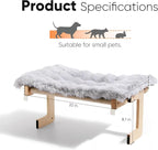 FUKUMARU Cat Window Perch, Sturdy Wood Hammock Window Bed for Indoor Cats | 3-in-1 Convertible Cat Bed for Windowsill, Bedside & Floor, Reinforced Metal Frame Hammock with Washable Fluffy Cushion