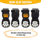 PUPTECK Anti-Slip Dog Socks with Double Sides Grips for Small Medium Large Dogs Hardwood Floors Prevents Licking, Dog Shoes for Hot Pavement Traction Control Paw Protector for Senior Dogs,Golden Paw S