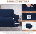 Easy-Going 100% Waterproof Chair Couch Cover, Stretch Jacquard Sofa Cover | Dual Waterproof Sofa Slipcover, Leakproof Furniture Protector for Kids, Pets, Dog and Cat (Chair, Navy)