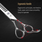 Fenice Professional Pet Grooming Scissors, High-End Dog Hair Cutting Shears with Ergonomic Handle, Super Hard Alloy Steel, CNC Precision Craftsmanship (Set, 7.0")