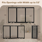 32" Extra Tall Free Standing Dog Gate Indoor, Foldable Pet Gate | for Doorways Stairs, 3-Panel Dog Fence with Support Feet for Stability, Folding Puppy Gate Easy to Carry No Drilling 54"x32"